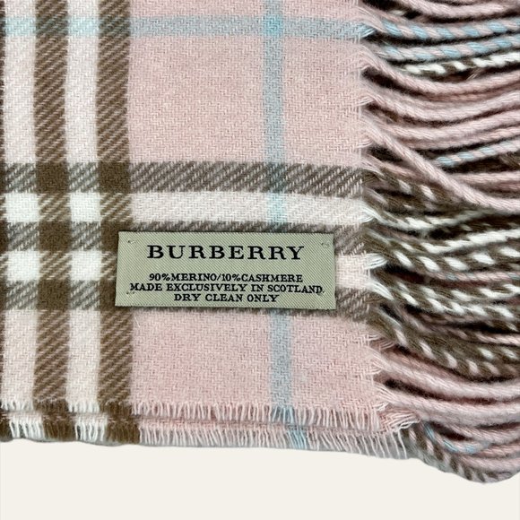Burberry Pink and Brown Check Scarf - Picture 2 of 6
